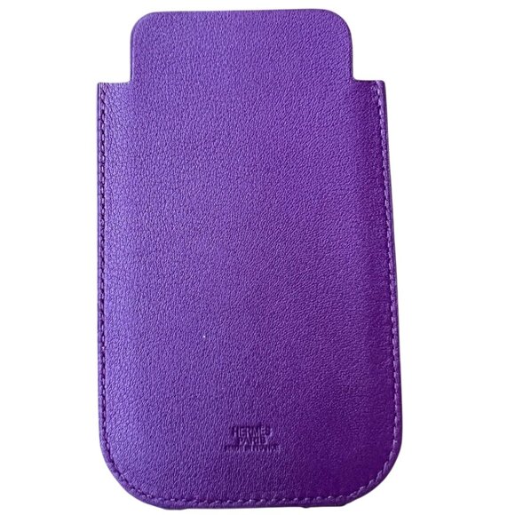 Hermes Swift Chevre Calfskin Leather Violette Credit Card Drivers License Wallet - Picture 4 of 9